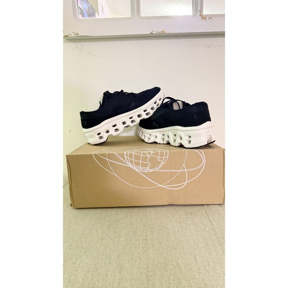 On Cloudmonster Running Shoes Women's Size 6 Black White New No Box